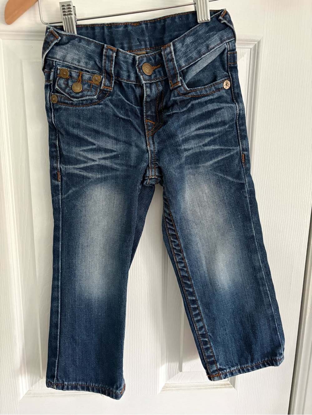 (5/$25) True Religion Kids Dark Blue Faded Denim Jeans
